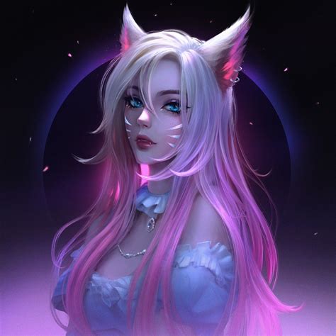 Elevate your screen with an enchanting blend of cosmic beauty and fantasy. . Ahri pfp
